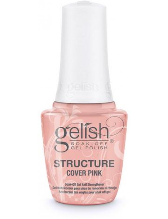 Gelish Structure Gel (Cover Pink) - A warm pink structured gel with a brush (warm pink). 15ml