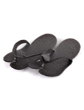 Cosmetic Slippers Disposable Foam Rubber Flip Flops Black 10 Pairs